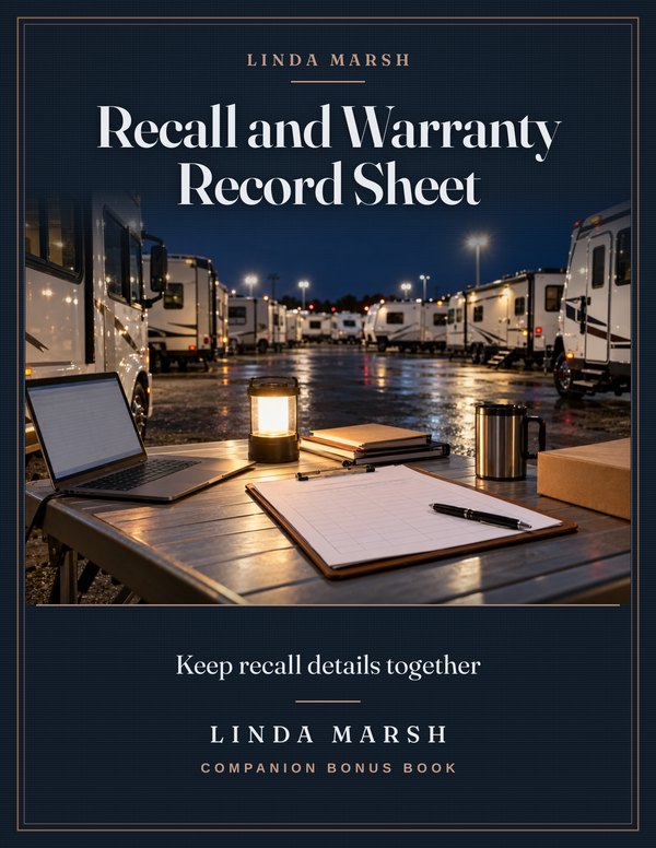 Recall and Warranty Record Sheet bonus book cover